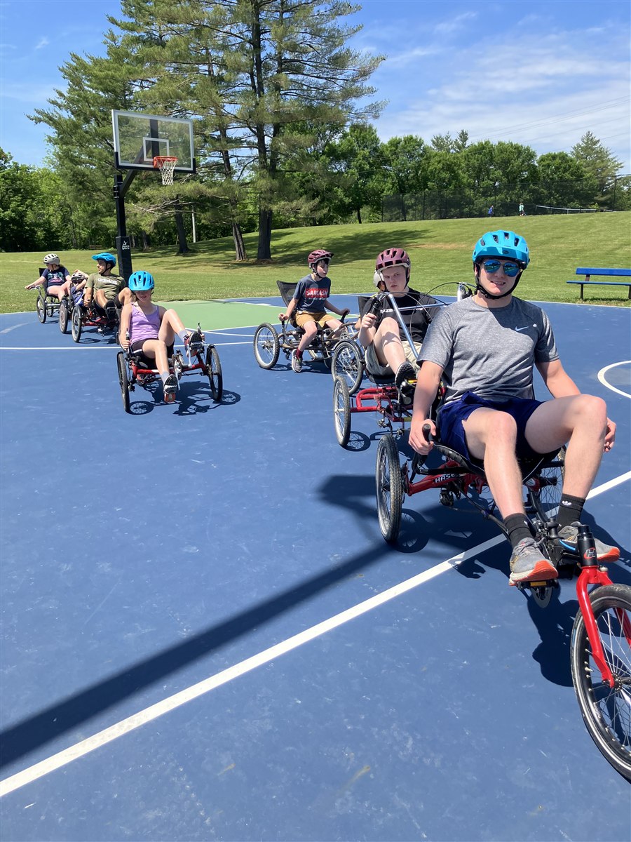 Tandem biking at 2024 camp