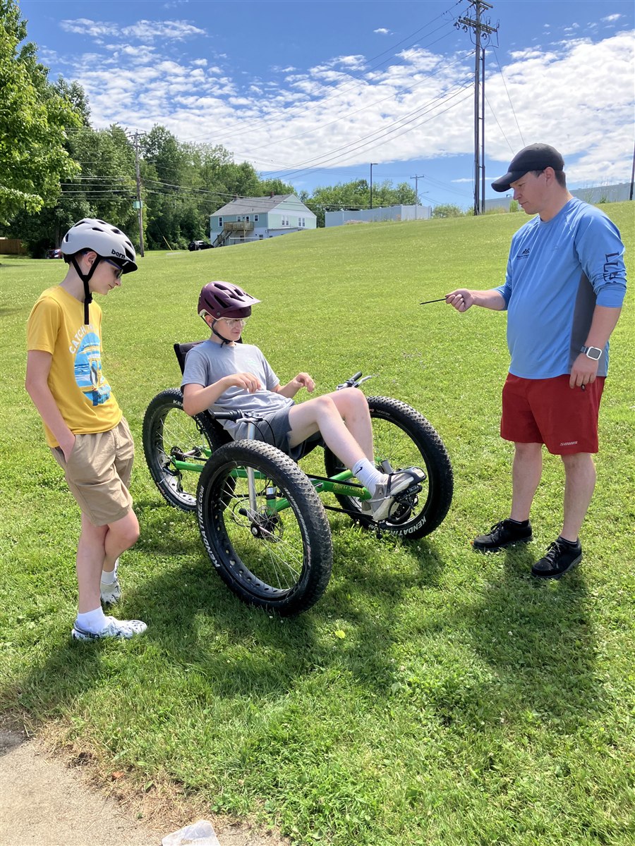 Tandem biking at 2024 camp