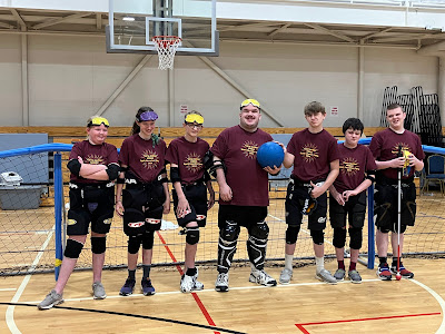 Athletes playing goalball at 2024 camp