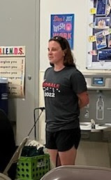 Guest speaker Lindsay Ball addressing camp athletes